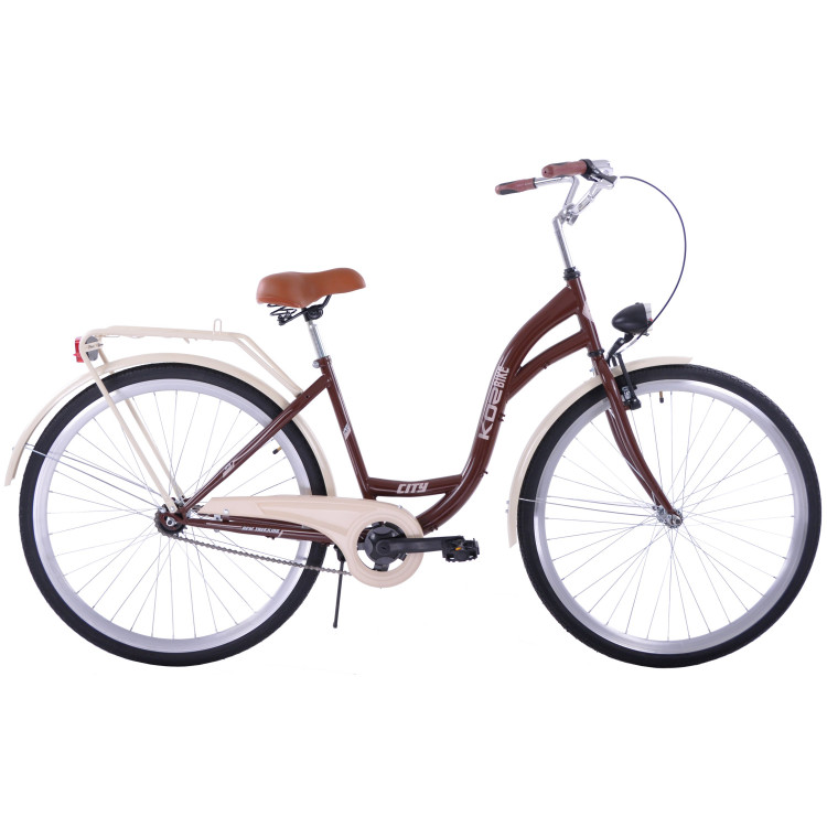 Mestský bicykel 28" Kozbike K54 1 prevodový Hnedo capučínový